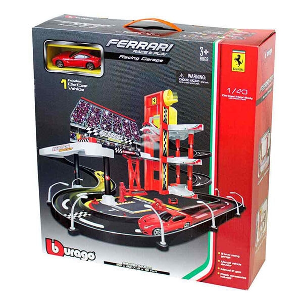 Burago Ferrari 1:43 R&P Racing Garage Incl.1 CAR BU30197 - ODDO igračke